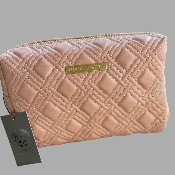 Vince Camuto Quilted Makeup Toiletries Travel Bag NWT - Picture 2 of 9